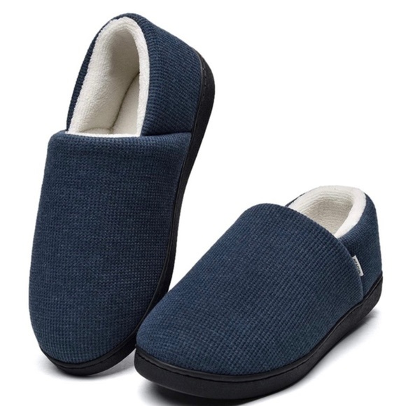 Shoes - New Women’s Memory Foam House Slippers Navy Blue​